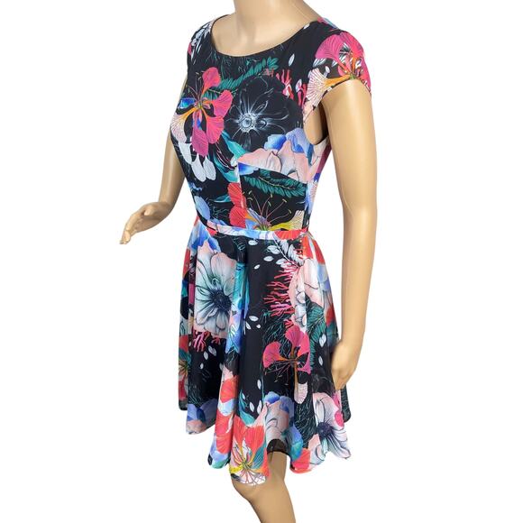 French Connection Floral Reef Fit & Flare Skater Mini Party Dress SZ 4 - Picture 8 of 13